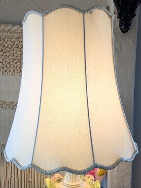 Vintage Nine-Panel Lace Detail Lampshade - Cottagecore Aesthetic